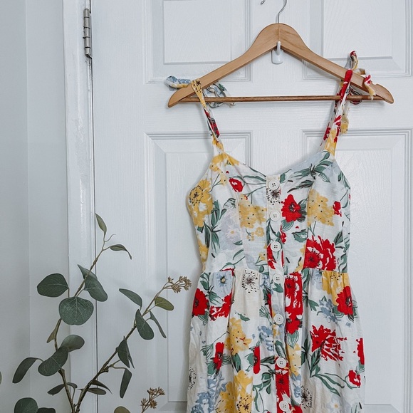 Urban Outfitters Colorful Floral Midi Dress - Picture 3 of 10